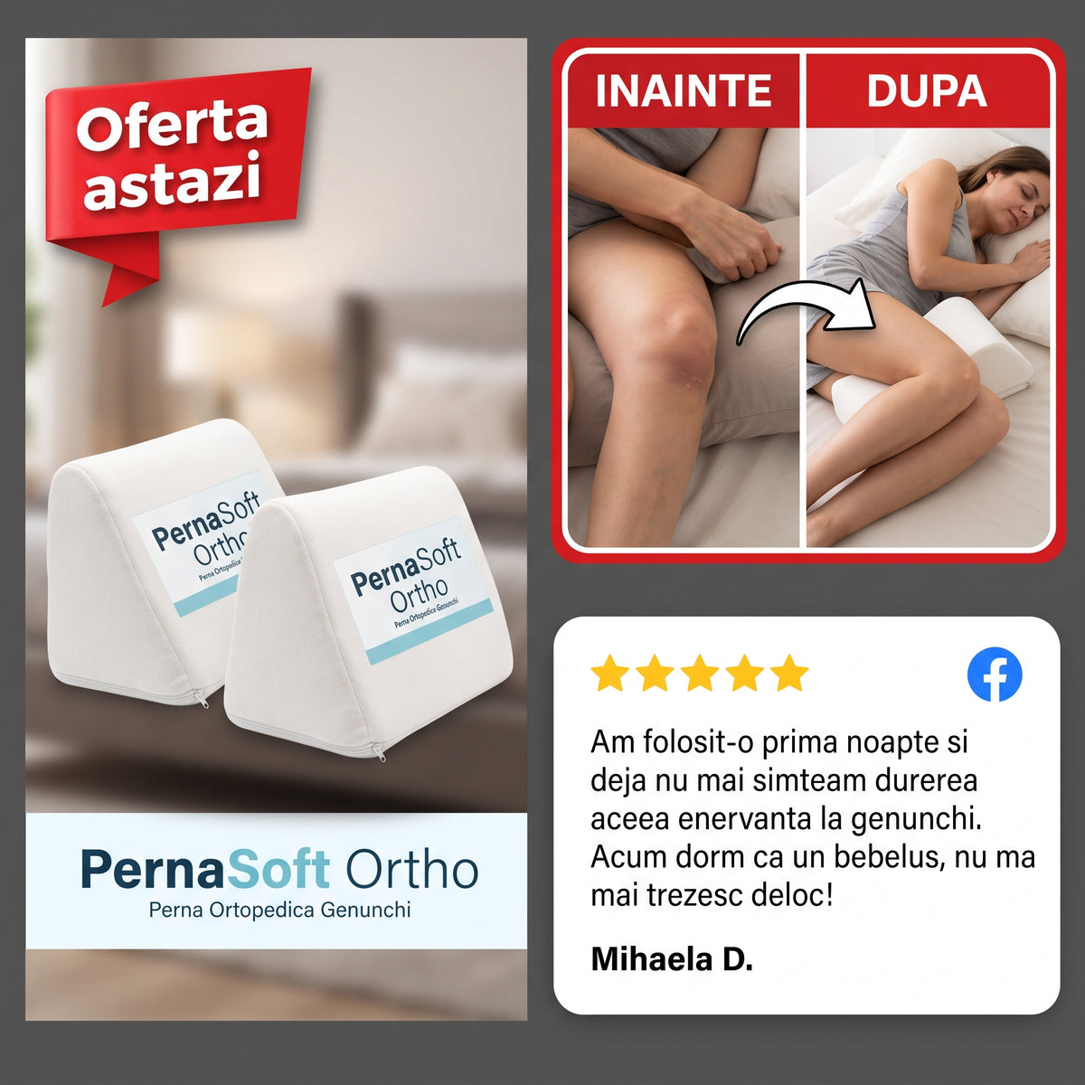 PernăSoft Ortho – Pernă Ortopedică pentru Genunchi