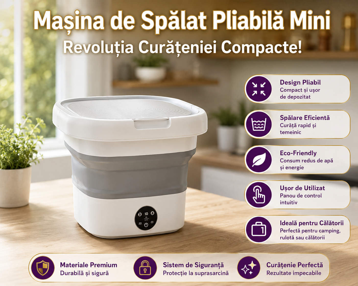 Mașină de spălat pliabilă 6.5 L