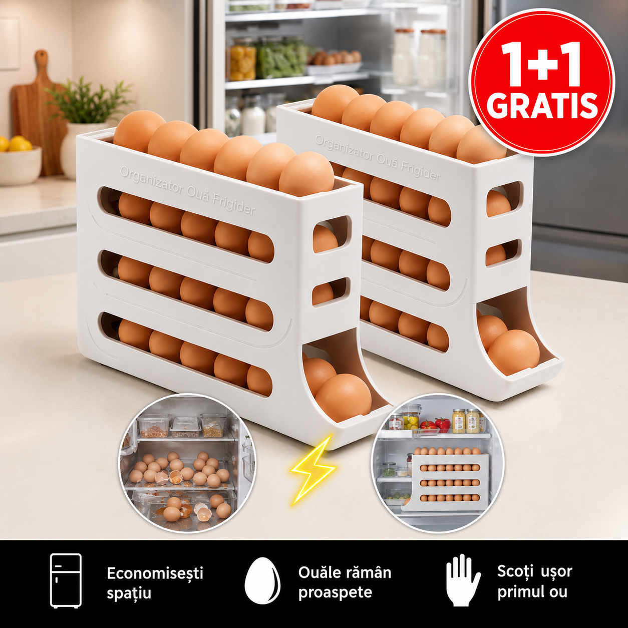 Suport Ouă cu Rulare Automată ➡️ 1+1 GRATIS