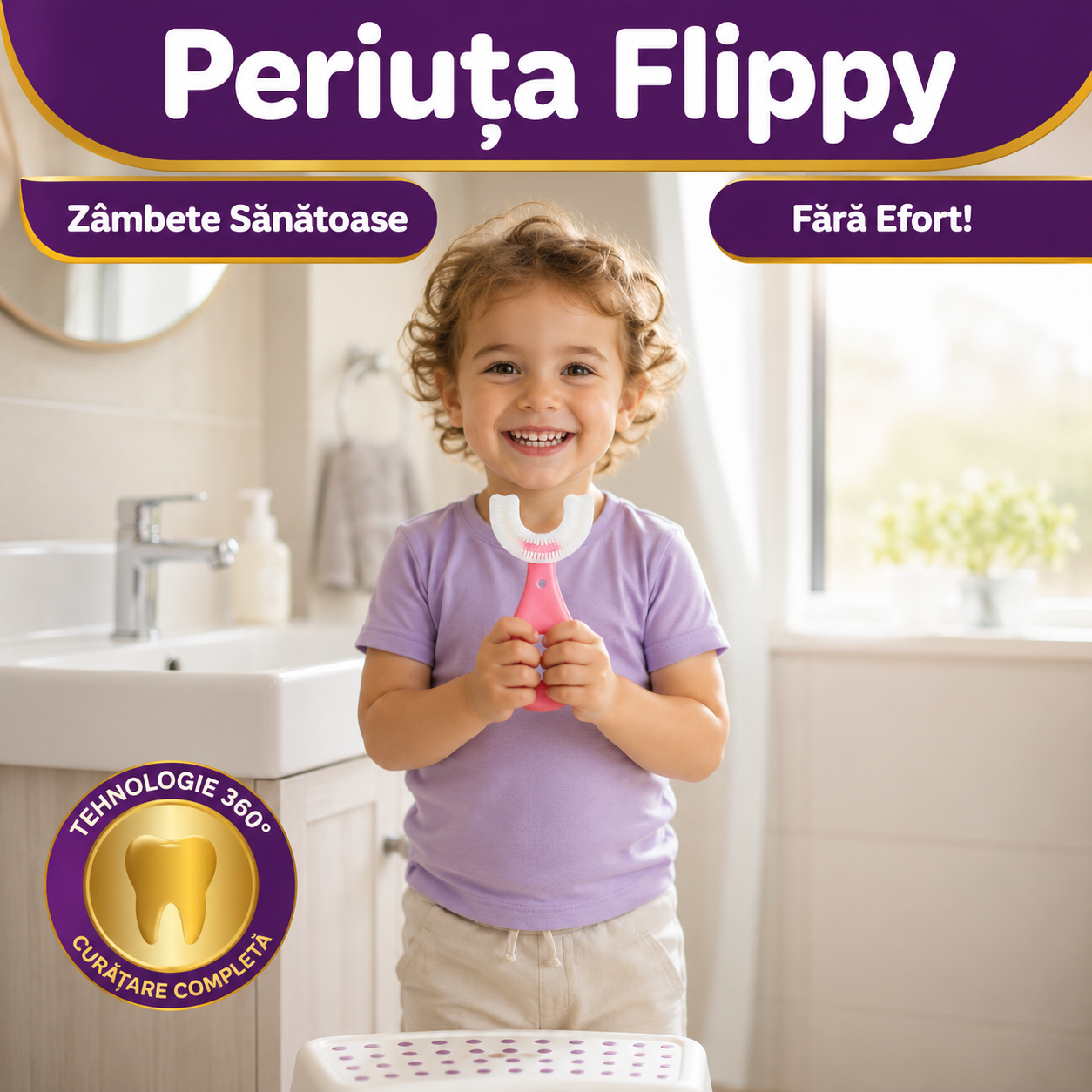 Periuțe de Dinți în Formă de U pentru Copii 2-6 Ani – 1+1 GRATIS