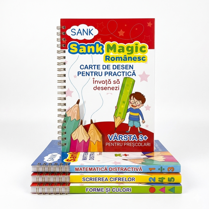 3 Caiete Reutilizabile Caligrafice cu Șanțuri Ghidate