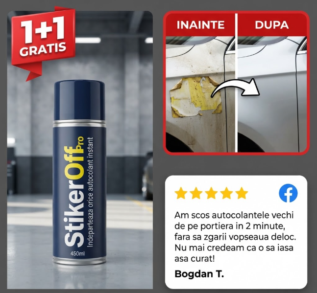 1+1 GRATIS ✅ StikerOff Pro - Spray Îndepărtare Autocolante 450ml