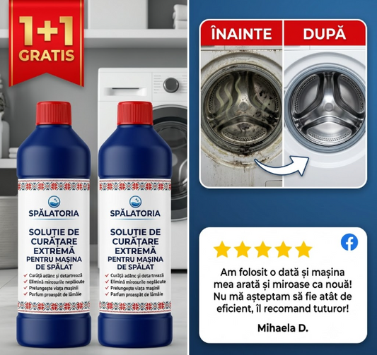 Soluție curățare mașină de spălat 1+1 GRATIS