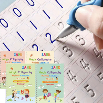3 Caiete Reutilizabile Caligrafice cu Șanțuri Ghidate